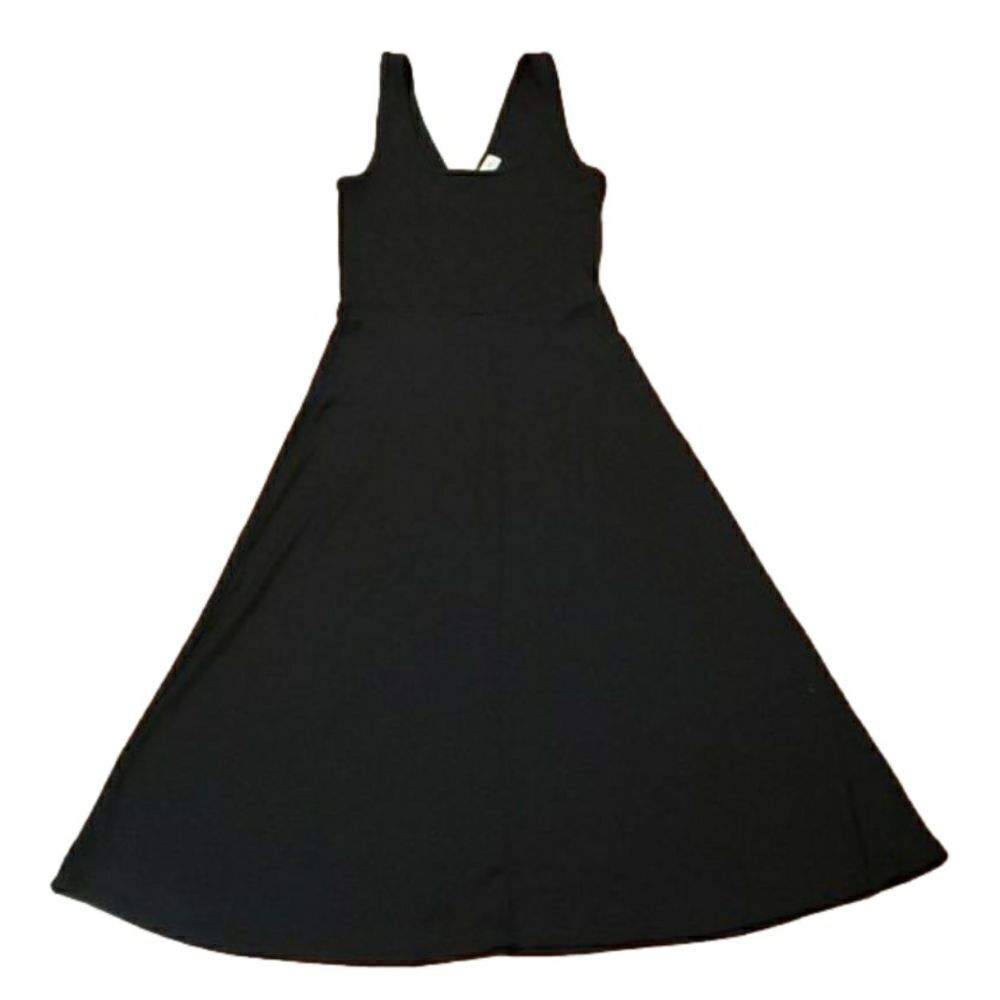 Treasure & Bond Womens Sleeveless Black Ribbed Midi Dress Size Small NWOT